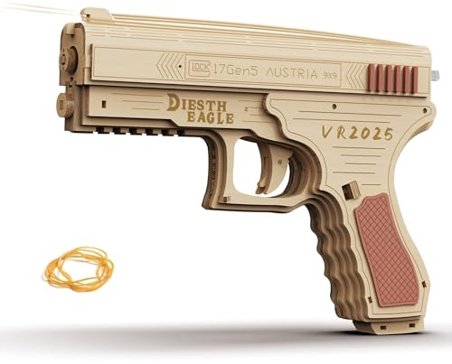 3D Wooden Puzzles for Adults, Wooden Rubber Band Gun, 3D Woodens Puzzle Gun DIY Model Building Kits for Adult, Assembly Time 6H, Creative for Adults