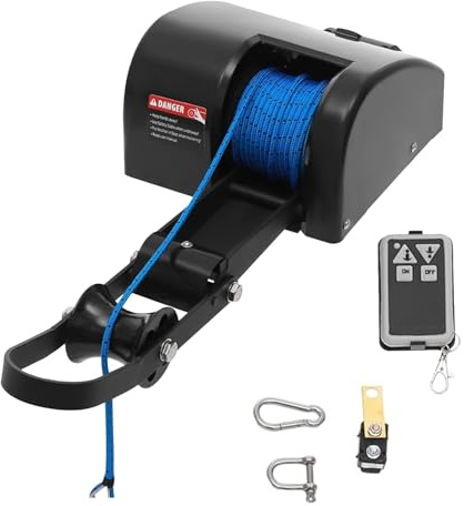 Cabrestante eléctrico de anclaje con control remoto, 12 V impermeable para barcos, lanchas rápidas y pesca, capacidad de 35 libras