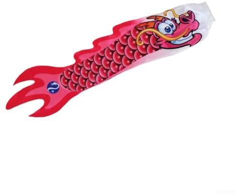 70 cm Drachen-Luftfahrt-Windsack aus Rip-Stop-Gewebe mit Messgurt für den Innen- und Außenbereich im Garten, Hof, Terrasse, Veranda, Schreibtisch (rot)