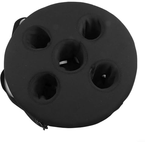 Glewi Floating Drink Holder with 5 Holes, Foam Pool Beverage Tray for Parties, Beach, Lake, Spa and Use, Black