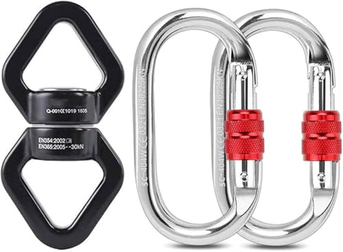 MALAYAS Swing Swivel,30KN CE Certified Micro Rotator Swivel Device 360° Rotational Device Hanging Accessory for Web Tree Swing, Hammock Chair, Climbing Rope, Aerial Yoga, Kids Swing Swivel