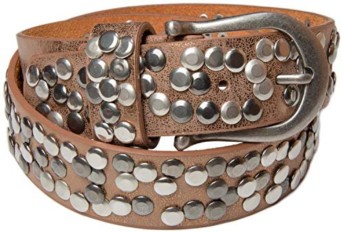 styleBREAKER Ceinture à clous pour femmes avec différentes clous, ceinture en simili cuir unie, ceinture pour femmes ajustable 03010008, couleur:Bronze, taille:100cm