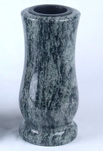 designgrab Grabvase Taille-medium Olive Green aus poliertem Olive Green, olivgrün mit braunen und schwarzen Sprenkeln – 25×12 cm