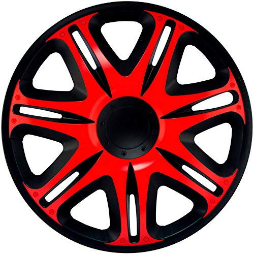 J-Tec 4er Set Radzierblenden Nascar 15-Zoll Schwarz/Rot