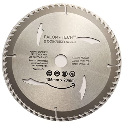 FALON-TECH®, lama per sega circolare per legno, 185 x 20-16 mm, 60 denti