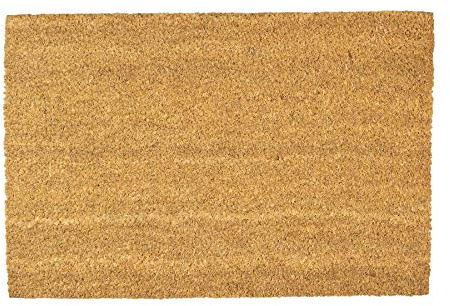 Nicola Spring Coir Door Mat - 60 x 40cm - Classic - Decorative Indoor Front Door Floor Mat Entry Dirt Trapper Rug Outdoor Boot Scraper Non Slip Backing Doormat