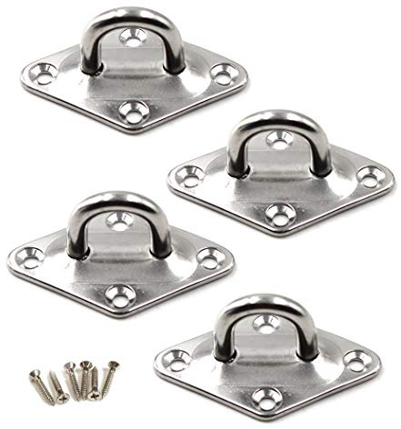 M8 Augplatte 304 Edelstahl Haken Wandmontage Haken Packung mit 4 (Schrauben enthalten)