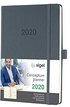 SIGEL C2066 Wochenkalender 2020, ca. A5, Hardcover, dunkelgrau, Conceptum - weitere Modelle