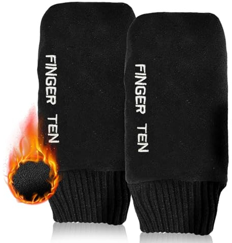 AXKAL Winter Golf Gloves Mens Ladies Mitten Warm Fleece In Pair, Men Women Mitt Glove Durable Pull Up Soft Comfortable Both Hand Hiking Riding Golf Playing (M)…