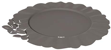 ARTI E MESTIERI 0VA3352C18 Sottopiatto A Tema Floreale Fior di Loto Colore Fango (2 Pz) Made in Italy