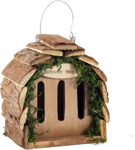 Wooden Butterfly Hotel House Natural Wood Hanging Garden Decoration | Natural Wood, Hanging, Garden Decoration