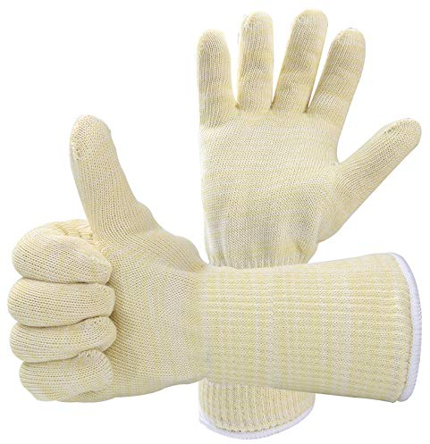 Soulpala 1 Paio Guanti da Forno Guanti da Barbecue con Resistenza al Calore Fino a 500 °C Fibra aramidica Guanto Guanti di Saldatura BBQ per Griglia, Camino, Cottura al Forno, Cucina