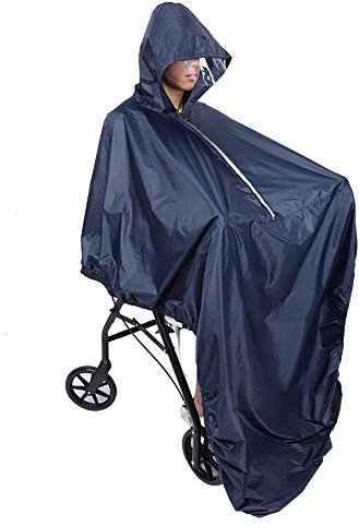 Outdoor Rollstuhlabdeckung, Rollstuhlabdeckung, wasserdichter Poncho mit Reißverschluss und elastischem Design für Rollstuhlfahrer