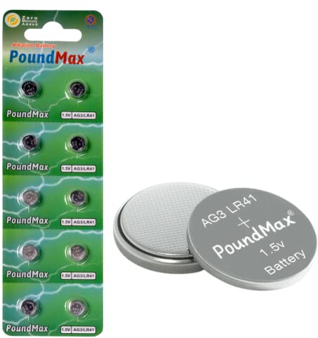 10 x AG3 LR41 1,5V Alkaline Knopfzellen auslaufsicher & mit Langer Haltbarkeit Ohne Quecksilber - LR736 / L736 / G3 / G3A / 3GA / 192 / GP192 / V3GA / RW87 - Knopfbatterien Batterien Batterie