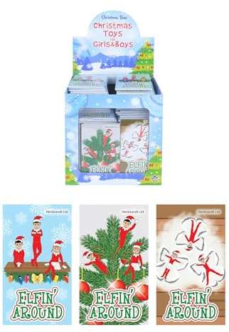 Henbrandt 20x Elfin Around Mini Christmas Notebooks for Kids Children’s Stationery Naughty Elves Classroom Xmas Stocking Loot Bag Filler Party Favour Advent Calendar Gift