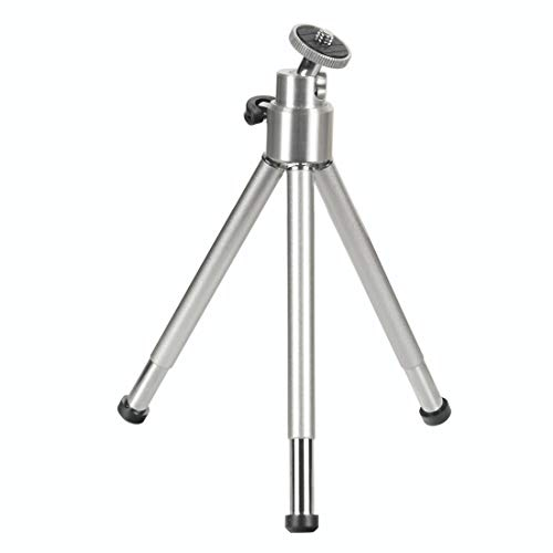 Hama Ball Mini Tripod | Light Tripod with 14-21cm Height | Max Capacity of 300g | 3 way Ball Head | 1/4 Connection for DSLR and System Cameras | Silver
