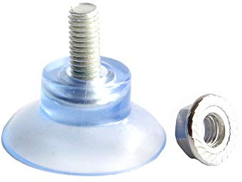 Rosca M6 de 3,5 cm de diámetro, ventosa de PVC transparente con tornillo largo con tuerca de contrato, para muebles, protector de suelo, 8 unidades (M6-L1.3-D3.5CM)