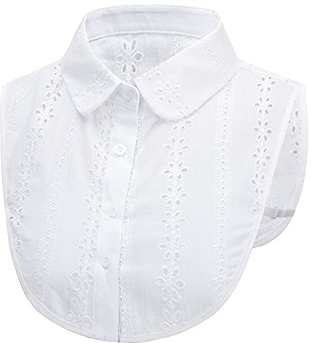 LoudSung Finto collare staccabile mezza camicia camicetta colletto finto pizzo floreale elegante per donne ragazze