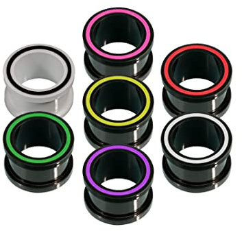 Fly Style 7 Farben Set Ohr-Tunnel aus flexiblem Silikon - weicher Piercing-Schmuck