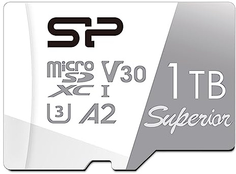 Silicon Power 1TB Superior Micro SDXC UHS-I (U3), V30 4K A2,High Speed MicroSD Card with Adapter