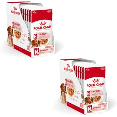 ROYAL CANIN Medium Adult | Doppelpack | 2 x 10 x 140 g | Alleinfuttermittel für Hunde | Ab dem 12. Lebensmonat