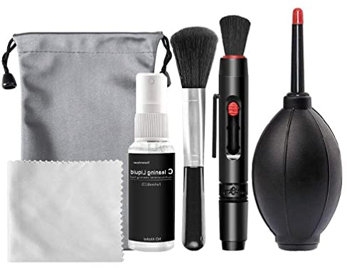 Kit de nettoyage professionnel 6 en 1 pour appareil photo reflex numérique 6 en 1 avec souffleur de poussière et tampons de nettoyage