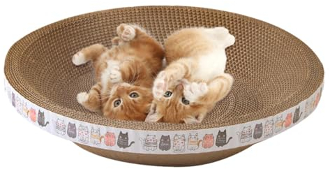 puzzlegame Kratzbrett Katze | 2 In 1 Ovales Kratzbretter Katze | Rund Kratzpappe Schüssel Nest Für Katzen | Katzenkratzbretter Für Hauskatzen | Kratzmatte Katzen Kratzmöbel Für Den Innenbereich