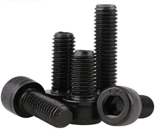 Sechskantschraube, Befestigungselemente, 50 Stück M2 M2,5 M3 Edelstahl Kohlenstoffstahl Schwarz Innensechskantschraube mit Innensechskant (Farbe: schwarzer Stahl, Größe: 8 mm_M2,5 50 Stück) (Color :