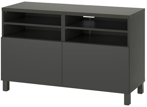 BESTÅ TV-Bank mit Türen, 120x42x74cm, Dunkelgrau/Lappviken/Stubbarp Dunkelgrau