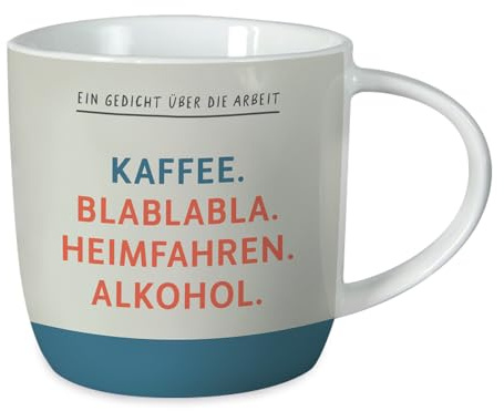 Grafik-Werkstatt Kaffeetasse mit Spruch 300 ml Porzellan Tasse Ein Gedicht, Weiß