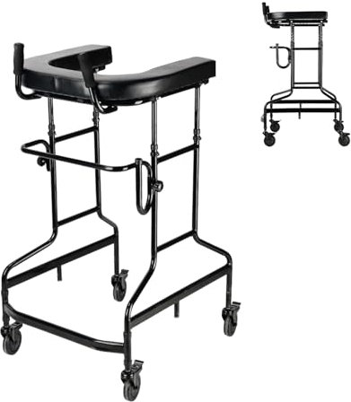 Joyfitness Gehbock mit Rollen höhenverstellbar, Stehrahmen für Hemiplegie-Rehabilitation, großer Gehhilfe für große Männer im Stehen für Erwachsene,Gehhilfe für ältere Menschen
