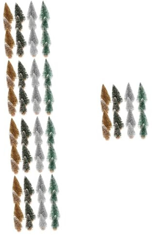 TOPBATHY 80 STK Weihnachtsbaum-mikrolandschaft Modell Zeder Künstlicher Weihnachtsbaum Miniatur-sisalbaum Künstlicher Tisch Weihnachtsbaum Kleine Wohndekoration Mini-Kiefer PVC-sisal-Seide