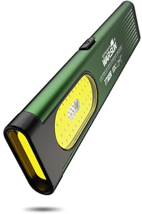 WARSUN Linterna T7 Pro EDC, linterna compacta de bolsillo de 400 lúmenes, recargable por USB-C, resistente al agua IPX4, cuerpo de doble material, luz estroboscópica roja y azul (1, negro) (verde)