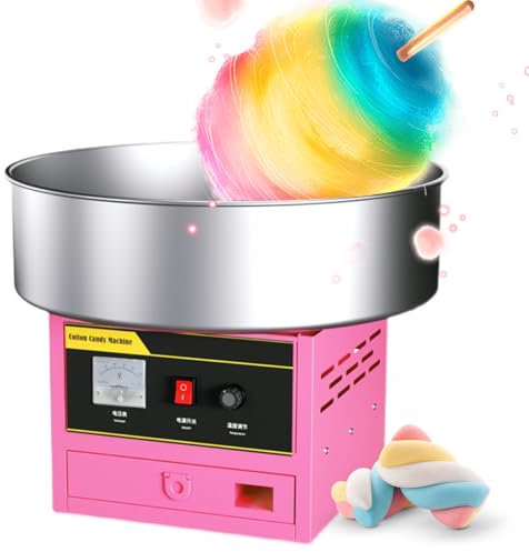 Commercial Cotton Candy Machine, Cotton Candy Maker With Sugar Spoon, Steel Brush, Shovel, Bamboo Stick, Kids Professional Candy Floss Maker For Birthday Party, Wedding, Home pink