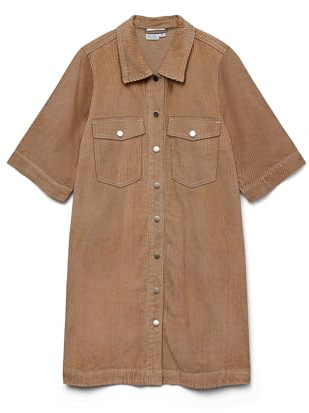 VERO MODA Vmfenja Noos - Vestido Corto 2/4, Silver Mink, M