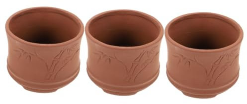 Happyyami 3 Piezas Maceta gres Arena Morada Jardinera de Terracota macetas al Aire Bol Plantas en conserva Jardinera Interior Plant Pot vasijas de Barro macetas de vivero de Terracota