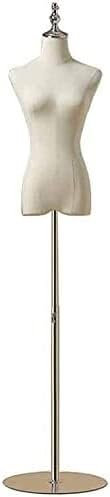 OWOHYG Schneiderpuppe Schneiderpuppe Schneiderpuppe Schneiderpuppe Torso Weibliche Schaufensterpuppe Premium Weiß Mit Metallständer, Kunststoff Leichte Schneiderpuppe Display Fü(Round Base-OneSize)