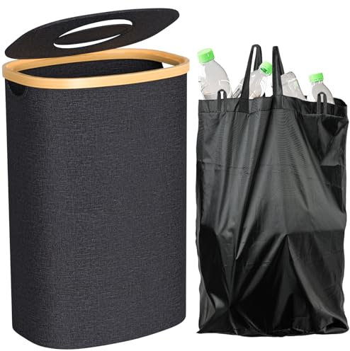 LuJasi 110L Deposit Bottles Collection Container with Lid, Large Deposit Bottles Storage Bottle Collector Empty Collection Container Bottle Collector with Hole Bottles Organiser Deposit Container