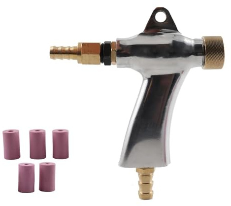 Gertrude Aluminium-Legierung Sandstrahlpistole, Luft-Sandstrahlpistole Sandstrahlkabinen-Bausatz Mit 5 Keramikdüsen Für Sandstrahlgerät Kabinett-Maschine Silver,One Size