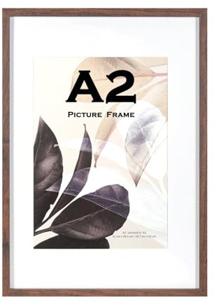 Scholar Tree Walnuss A2(42x59,4cm) Fotorahmen, hölzerne Bilderrahmen A2 mit Halterung für A3 Rahmen, Wandmontage