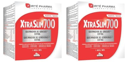 Forté Pharma Xtraslim 700 Pack 2 x 120 Cápsulas | Control del Peso 2 Meses | Pack 2 x con wakame, glucomanano, colina y vitaminas B cromo para complementar programas de control del peso durante 2 meses