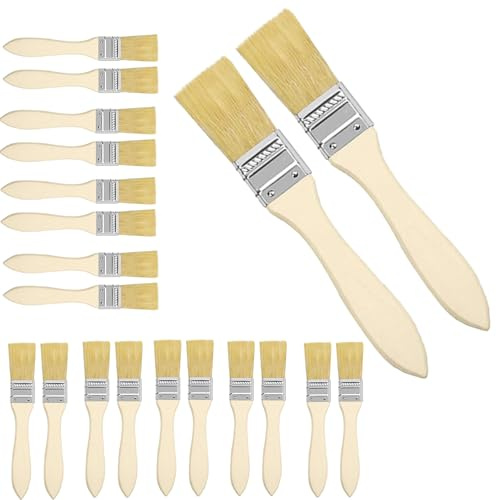BinPhorm 1 Inch Paint Brush,20 PCS Small Paint Brushes Paintbrushes Decorating Set Varnish Brush for Wood Paint Stains Varnishes Glues and Home DIY