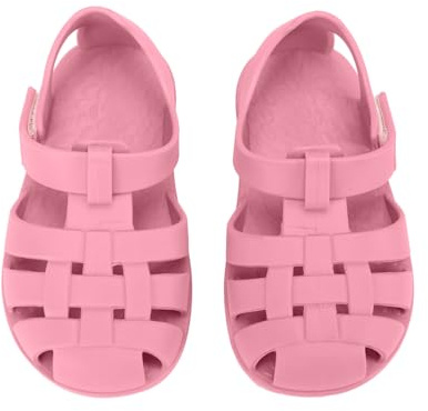 Monnëka Sandales de Plage pour Bébé avec Velcro Légères Enfants | Whale Pink Taille 22