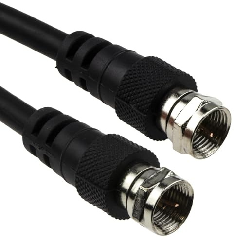 kenable Satellite F Type Screw Connector Cable 75 Ohm RG59 Coaxial for Virgin Media Sky Freesat Aerial Lead Black 1.5m