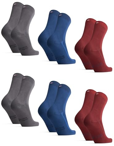 DANISH ENDURANCE Bambus Socken, Business Socken, Anti-Blasen, 3 & 6 Paar | Bambus Business Socken, Bunte Socken, Weich, Atmungsaktiv & Anti-Blasen, für Büro & formelle Anlässe, Unisex