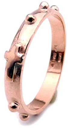 Gioielli Aurum Ring aus 925er Silber, Rosenkranz, für Herren oder Damen, religiös, Sterling Silber