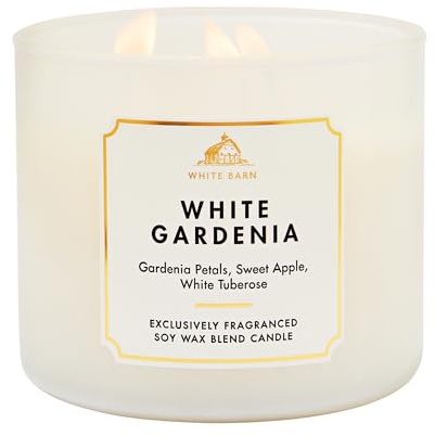Bath & Body Works White Gardenia 3-Wick Candle - Scented Candle for At-Home Use - Long-Lasting, Room-Filling Fragrance - High Fragrance Oil Concentration - Soy Wax Blend