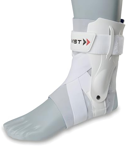 Zamst A2-DX White Ankle Brace for Sports - Breathable Sports Ankle Support for Men and Women with Guard Stabilizers for High-Grade Ankle Sprain - Left, Large
