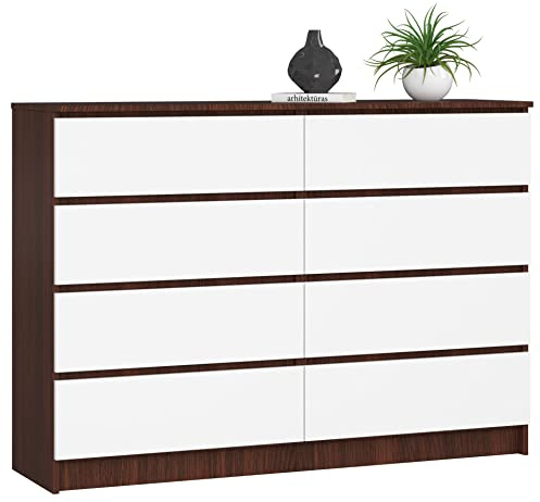 AKORD Kommode K-140 mit 8 (2 x 4) Schubladen, B138 x H99 x T40 cm, Gewicht 72 kg
