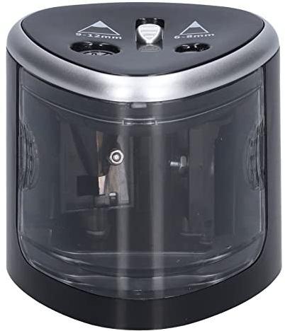 HEEPDD Elektrischer Bleistiftspitzer Automatischer, Auto Stopp Elektrischer Spitzer mit Zwei Löchern Anti Rutsch Tragbar Elektrischer Spitzer für Haus Büro Schule